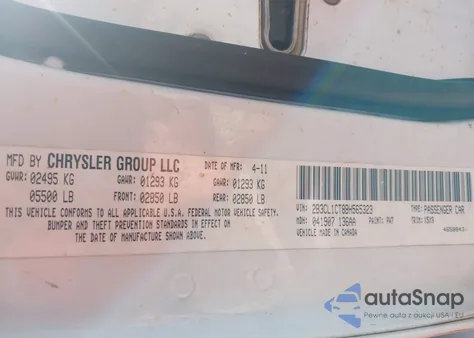 2011 Dodge Charger Police из США, поврежденный, VIN 2B3CL1CT8BH565323